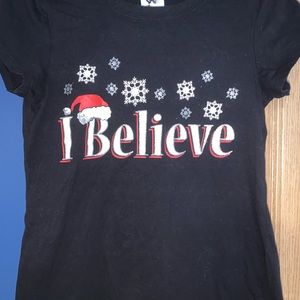 Black and red sparkly Christmas t-shirt